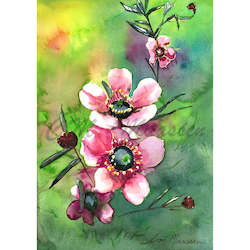 Prints: Pink Manuka Print A4 / A3