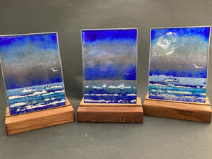 Seascapes: Intense seascape 10cm base by 14cm high