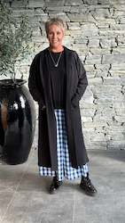 Longline Coat - Black Organic Cotton