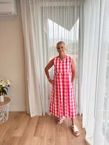 Dress: Colleen Dress - Pink & White