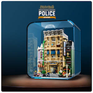Display Case: Lego Police Station 10278 Display Case - Crystal blue