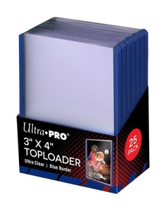 Pokemon TCG Sleeves | Ultra Pro Deck Sleeves - Top Loader - Blue Border - 35pt - 25 pack