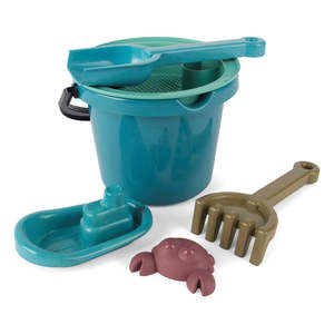 Dantoy: Dantoy - Blue Marine Toys - Bucket Set With Cotton Net - 6pc