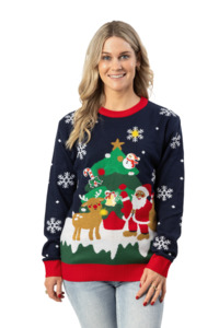 Women's Light Up Santa's Tree Jumper
