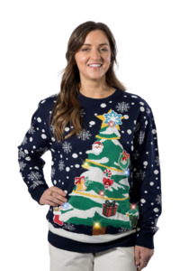 Women's Light Up Christmas Tree Jumper