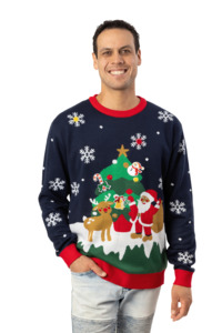 Men's Light Up Santa's Tree Jumper