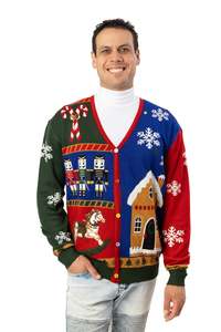 Men's Vintage Patchwork Christmas Cardigan