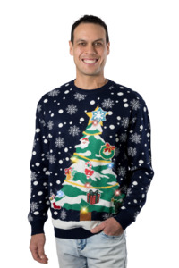 Men's Light Up Christmas Tree Jumper