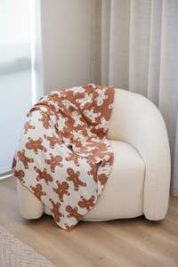 Christmas In July: 100% Cotton Gingerbread Christmas Blanket