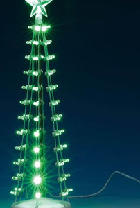9in Lighted Silhouette Tree Green