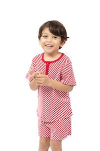Children's Luxe Jersey Cotton Candy Striped Christmas Pyjamas