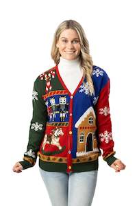 Ladies Christmas Jumpers: Women's Vintage Patchwork Christmas Cardigan