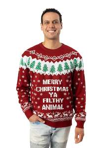 Mens Christmas Jumpers: Men's Filthy Animal Christmas Jumper