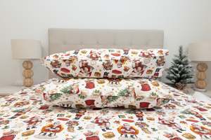 Products: 100% Organic Cotton Traditional Santa Christmas Bedsheets