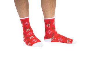 Christmas Nz: Men's Red Rudolph Christmas Socks