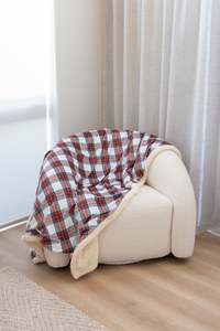 Christmas Blanket: White Plaid Christmas Blanket