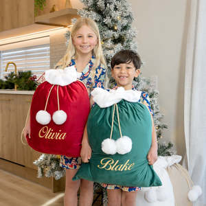 Santa Sacks: Luxe Velvet Personalised Santa Sacks