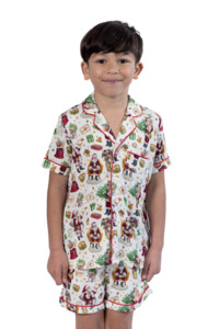 Children's Luxe Traditional Santa Christmas Pyjamas