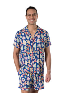 Mens Christmas Pjs: Men's Luxe Bamboo Gingerbread Christmas Pyjamas