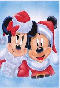 Mickey and Minnie Christmas Themed Towel