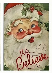 Home Interiors: We Believe Christmas Santa Head Towel