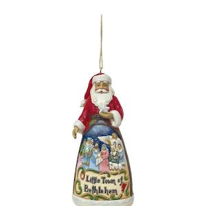 Heartwood Creek And Department 56 Range: JIM SHORE HEARTWOOD CREEK - SANTA LITTLE TOWN OF BETHLEHEM HANGING ORNAMENT