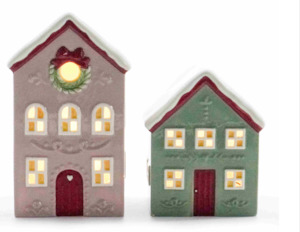 Gingerbread Peppermint And Candy Range: Candy Cane LED Pastel Pink House  - Large