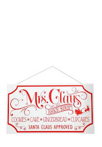Mrs Claus Bake Shop - MDF Hanging Sign