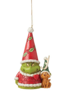 Dr Seuss - The Grinch  -  Grinch Gnome with Max - Hanging Ornament