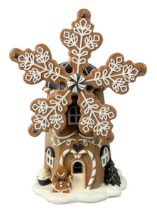 Traditional Coloured Gingerbread Windmill House