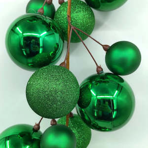 Mixed Green Bauble Garland - 2m