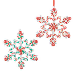 Raz Collection: Peppermint Themed Snow Flakes