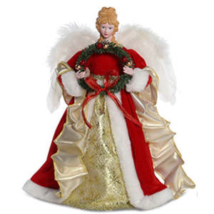 Angel tree topper - Red and Gold