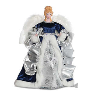 Tree Toppers 1: Angel tree topper - Blue and silver