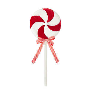 Red and White Swirl Lollipop