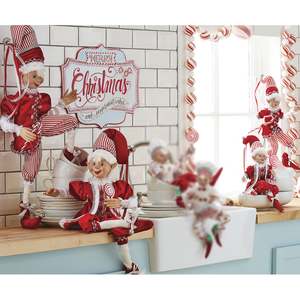 Posable Red and White Peppermint Posable Elf