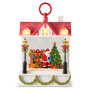 Santa Delivering Gifts Musical Water and Light Lantern