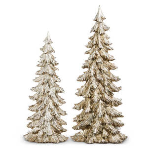 Tree Toppers 1: Set of Two- Silver Glitter Trees