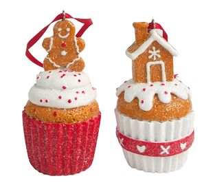 Gingerbread Peppermint And Candy Range: Gingerbread Boy Cupcake Hanging Decoration ( With Gingerbread Boy)