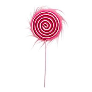 Red Pink Fluffy Swirl Lolly Pop