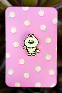 All: Peachy Kitten Enamel Pin by Stacey Robson