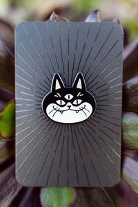 All: 'Three-Eyed Cat' Glow-in-the-Dark Pin by Stacey Robson