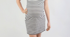Dresses: Mrs Smith Maternity Breastfeeding Striped Tee Dress