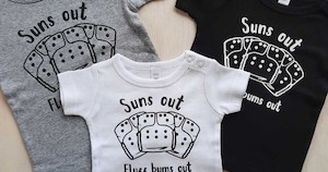 Clothing: Cloth Nappy Tee - Fluff Bums Out (Outline)