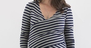 Mrs Smith Maternity: Mrs Smith Maternity Striped Crossover Breastfeeding Long Sleeve Top