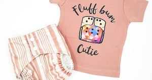 Other Nappy Accessories: Cloth Nappy Tee - Fluff Bum Cutie