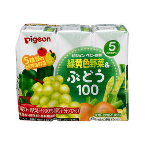 Frontpage: Pigeon baby 100% yellow and green vegetable juice 125ml*3 5+months sugar free salt free