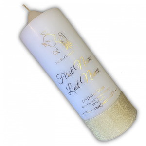 Baptism Candles with Ribbon Church Candles