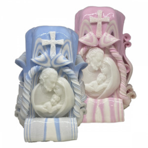 Products: Carved Candles Holy Family 14cm Church Candles