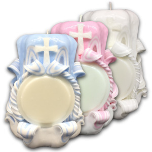 Carved Candles Cross 14cm Church Candles